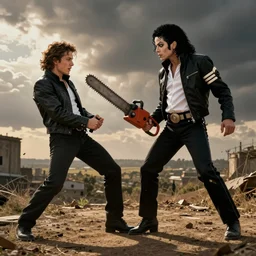 tom holland fighting michael jackson with a chainsaw