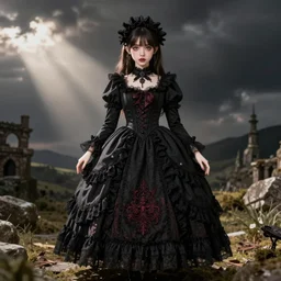 dollfie in gothic dress
