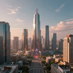 retrofuturistic cityscape by Daarken