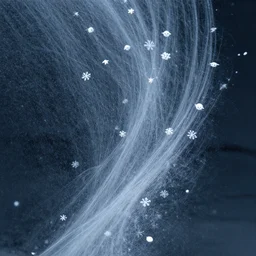 surreal photography falling silk snowflakes with tiny faces