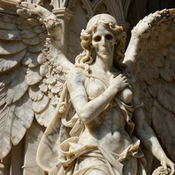 intricate detail of angel of death, highly detailed, hollow marble, shadows, octane render, marble texture, high detail, warm lighting, volumetric, godrays, vivid, beautiful, neo - gothic, gothic, character concept design