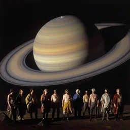 saturn in the style of wayne barlowe, gustav moreau, goward, bussiere, roberto ferri, santiago caruso, luis ricardo falero, austin osman spare