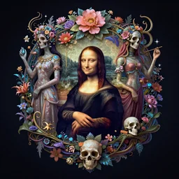 The luminous island of the forgotten floral skull gods, italian futurism, da vinci, Dan Mumford, Josan Gonzalez