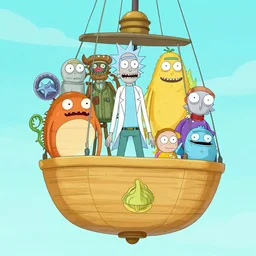 cartoon style, gondel ratio, rick and morty monsters, art by ernst haeckel and daniel martin diaz