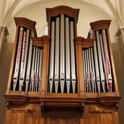 church organ with pipes made of salami