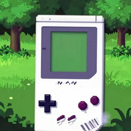gameboy camera dmg gbc photo of a peaceful day at the park. low res 8 - bit chunky monochrome green and black pixel art photography.