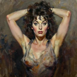 highly detailed expressionist oil painting of jeanne moreau, 4 0 s, from drama movie, intricate, dynamic pose, top lighting, realistic shaded, expressively loose brush strokes, 8 k realistic, hyper detailed, digital painting, artstation, concept art, hyper detailed eyes, top lighting, art by norman rockwell