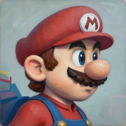 Mario profile picture by Sachin Teng, asymmetrical, Organic Painting , Matte Painting, meaningful, Powerful, geometric shapes, hard edges, graffiti, street art:2 by Sachin Teng:4
