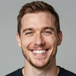 A portrait of Ricky Berwick with a massive grin by Stephen Gammell