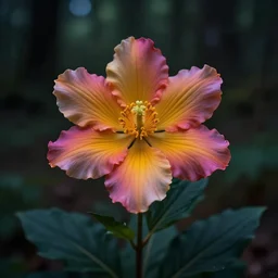 shining colorful exotic flower in the dark forest, by trent parke, surreal, magnum photos, foreground overexposed
