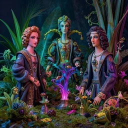 still life by evaristo baschenis, jacopo de barberi, jan davidsz de hem | dollpunk, vibrantly lush neon lighting, beautiful volumetric - lighting - style atmosphere, a mystical atmosphere, beautiful detailed, insanely intricate details