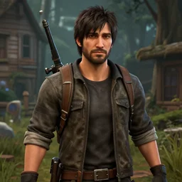 a screenshot of bruce campbell in resident evil village. 3 d rendering. unreal engine. amazing likeness. very detailed. cartoon caricature