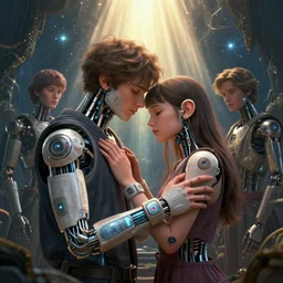 a strange mix of nostalgia and mystery a sweet symbol of peace and love cybernetic implants plaster botox install prosthetic hearing specialists kidnap variant installs transplant bracelet by dan mumford, anton fedeev, william higginson, ross tran, cosmic, heavenly, god rays, intricate detail, cinematic, cel shaded, unreal engine, featured on artstation, pixiv
