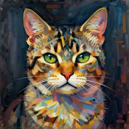 portrait of a cyberpunk cat by egon schiele in the style of greg rutkowski