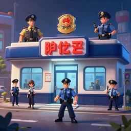 photo cartoon illustration comics manga painting of police station : 6 fantasy, digital painting, unreal engine, 8 k, volumetric lighting, contrast