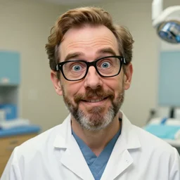 a highly detailed nerdy portrait of a dentist, james gurney, james jean