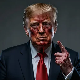 donald trump as the villain, slasher film, grotesque, horror, high details, intricate details, by vincent di fate, artgerm julie bell beeple, 90s, inking, vintage 90s print, screen print