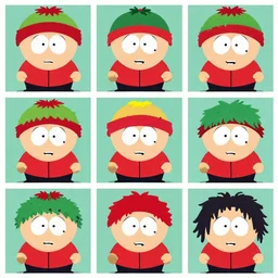 cartman from south park as a rasta man collage