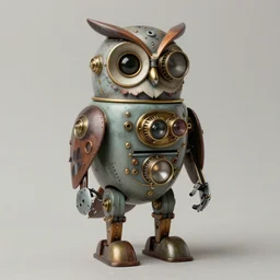 (((((1950s retro robot steampunk owl . muted colors.))))) by Jean-Baptiste Monge !!!!!!!!!!!!!!!!!!!!!!!!!!!!!!