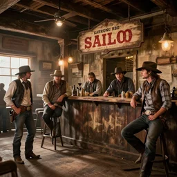 an old western saloon, digital art by julie bell and artgerm and ross tran and angel ganev, highly detailed, trending on artstationhq, lens flare, sharp focus, sharp