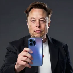 Elon Musk holding iphone, by dreamwork animation, 8k, trending on ArtStation,hyperdetalied,