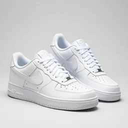 a pair of White Nike Air Force One Sneakers
