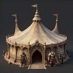 3d sculpt of a huge gothic circus tent, artstaton, world of warcraft, League of Legends, red dead redemption2, overwatch, digital illustration