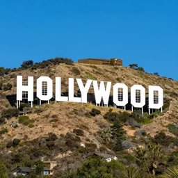 california hillside with large sign made of white letters spelling hollywood