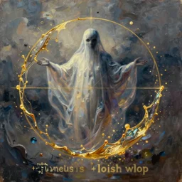 👾👗🛸🌈, paint splash, phantom, dreary, dramatic, fluid, iridescent, golden ratio, artstation, moebius + loish + wlop, hd, oil painting, hyper realistic,