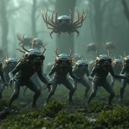 by johan grenier and jedd chevrier, visually stunning, cinematic, ultra realistic, hyper realism, 1 2 k, epic, octane render, unreal engine, vfx, maya, squad ghouls : tardigrade swarm