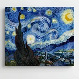highly realistic Starry Night by Van Gogh