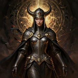 symmetry!! pacman portrait of a female crusader, unholy, intricate, highly detailed, dynamic lighting, digital art, digital painting, artstation, terence nielsen, sharp focus, illustration, art by artgerm and greg rutkowski and moebius, 8 k