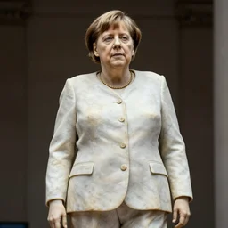 greek marble stature of angela merkel, high defenition photo, cinematic lighting, full statue visible
