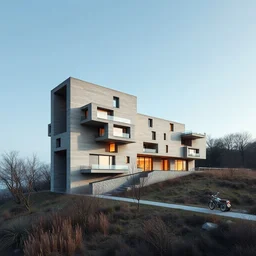brutalism habitat 6 7 designed by mies van der rohe, 4 k, high detailed