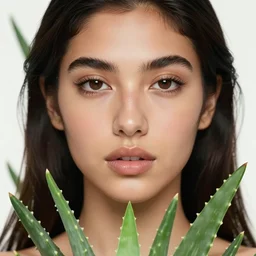 close up portrait of an hispanic goddess queen of aloe vera!! astrology celestial symbolism, by artgerm, cushart krenz, greg rutkowski, mucha. art nouveau. gloomhaven, swirly vibrant ripples, gaudy colors, sharp edges. ultra clear detailed. 8 k. elegant, intricate, octane render