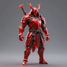 cthulhu samurai with red power amror, digital painting, 3 d art, perfect lighting