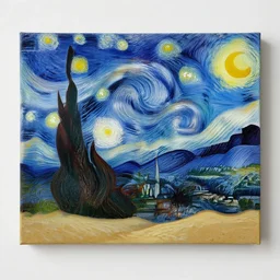 painting of a desert oasis at night, inspired by Starry Night, Vincent Van Gogh