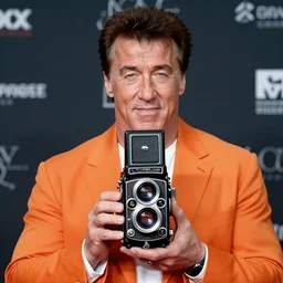 orange!!! that looks like stallone, funny award - winning photo, rolleiflex tlr