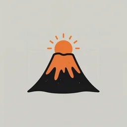[ app logo ]! of a volcano, simple!! art style, award winning, [ 4 k ], pinterest logos, centered!, golden ratio!, [ symmetrical ]!!