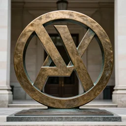 aphex twin logo as a bronze statue in central, photo