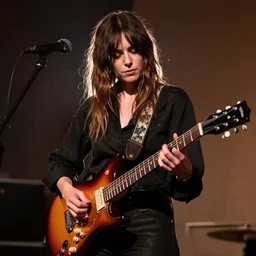 Anna Calvi playing electric guitar by Jason Shawn Alexander