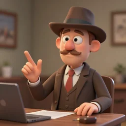columbo detective investigating a case ( surreal pixar style 3 d caricature )