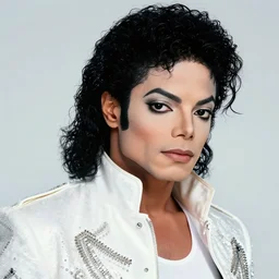 dynamic macro head portrait of beautiful! michael jackson super hero in white sequined jacket by jack kirby and jack kirby comic, illustration, photo real