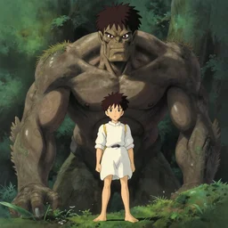 amazing character, giant titan of nature from akira animated movie, painting by studio ghibli and greg rutkowski, ilya repin, toei animation, nice lighting, smooth tiny details, soft and clear shadows, low contrast, perfect