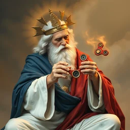 god playing with a fidget spinner