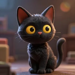 a claymation black cat, moody lighting, lens flare, atmosphere, glow, detailed, intricate, full of colour, cinematic lighting, trending on artstation, 4 k, hyperrealistic, focused, extreme details, unreal engine 5, cinematic, masterpiece