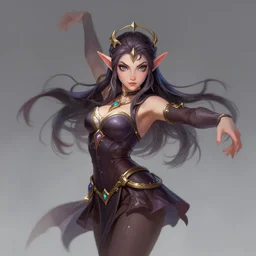 a detailed body portrait of a cute female tiefling dancing, queen of blades, by dorian cleavenger, a beautiful face, by greg rutkowski, by wlop, by astri lohne, by zdzisław beksinsk, by bastien lecouffe - deharme