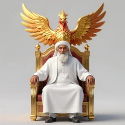 arabian hasan - i sabbah old man on throne chair rising as a phenix + face of burt reynolds + epic wide scene, cinematic lighting, artgerm, artstation, deviantart, 8 k, high detailed