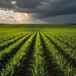 A crop field stretching out for miles.