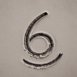 the number 6 4 written in the shape of a scar